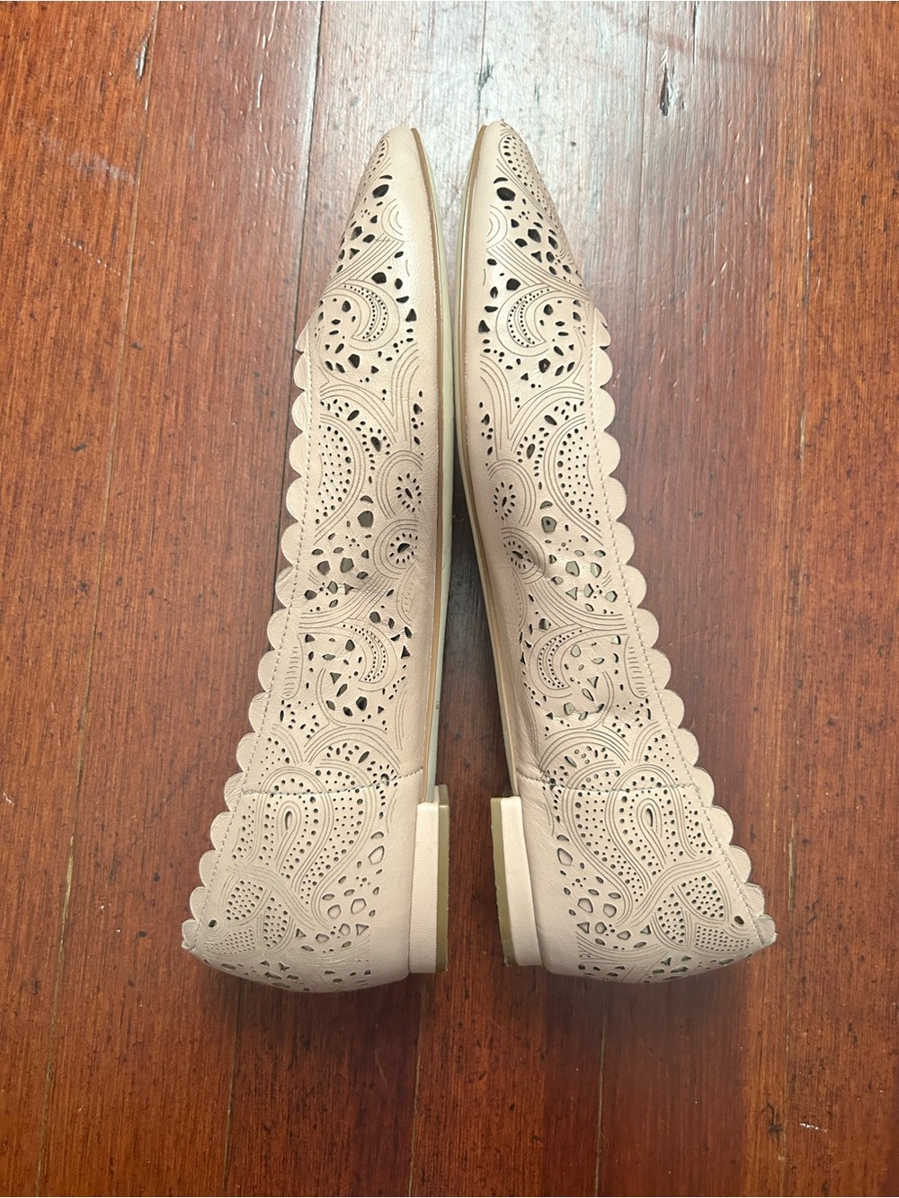 Cole Haan Scalloped Laser-Cut Women's Ballet Flat - Nude - Picture 5 of 10